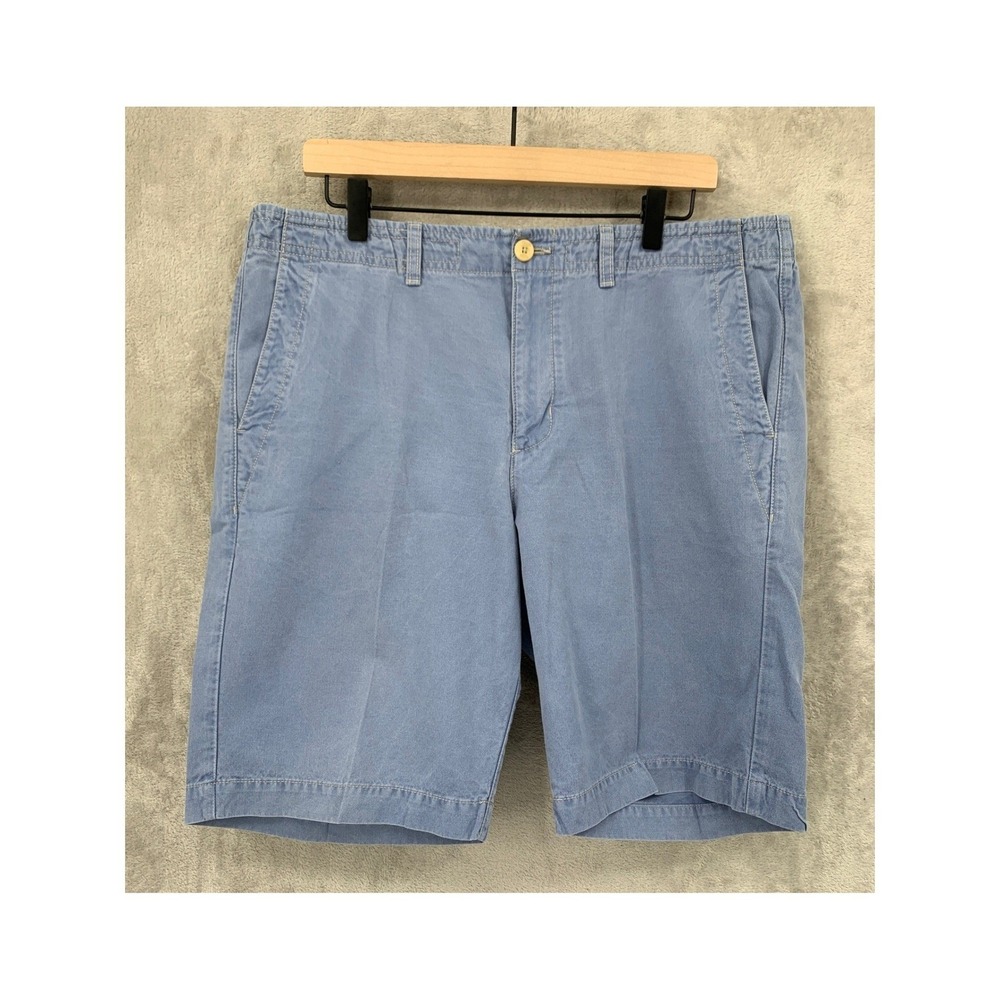 Tommy Bahama Shorts Mens XL Blue Pima Cotton Linen Modal Elastic Waist Zip